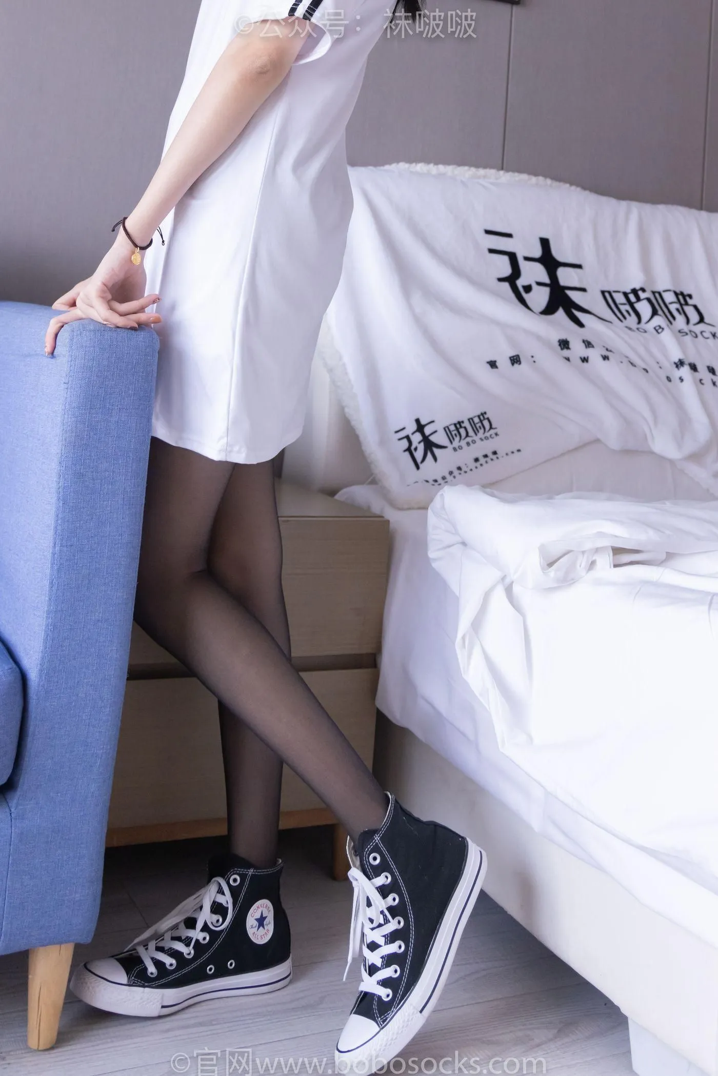 [BoBoSocks袜啵啵]NO.067 稚予-匡威帆布鞋、黑丝 [125P]插图4
